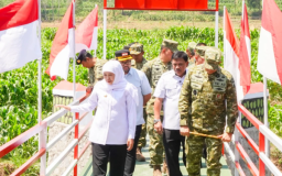 Pangdam V Brawijaya Mayjen TNI Rudy Saladin,Resmikan jembatan Perintis Garuda di desa Genjeng,Loceret,Nganjuk