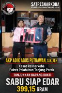 Satresnarkoba Polres Pelabuhan Tanjung Perak berhasil gagalkan 399,15 Gram Sabu siap Edar.