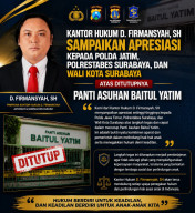 Kantor Hukum D. Firmansyah Sampaikan Apresiasi kepada Polda Jatim, Polrestabes Surabaya, dan Wali Kota atas Ditutupnya P