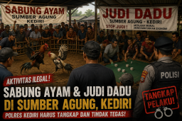 Dugaan judi Sabung Ayam dan Permainan Dadu di Sumberagung Kediri, masyarakat Desak Aparat Lakukan Penelusuran.