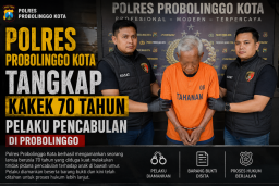 Polres Probolinggo kota Tahan Kakek 70 Tahun Tersangka Pencabulan Balita di  Probolinggo