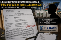 Suriani Resmi Laporkan Dugaan Penggelapan Uang Rp90 Juta ke Polresta Banjarmasin, Refund Dari PT ISAN Baru Rp25 Juta