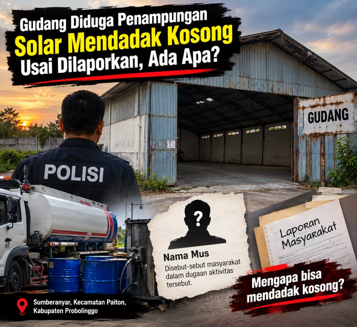 ‎Gudang Diduga Penampungan Solar Mendadak Kosong Usai Dilaporkan, Ada Apa?