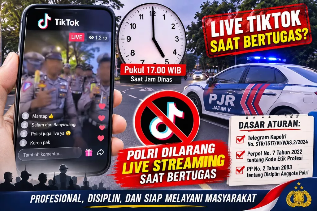 Kanit V PJR Banyuwangi AKP Roni Faslah Lakukan Live Tik Tok Saat Jam Dinas, Ditlantas Polda Jatim diminta Tindak Tegas