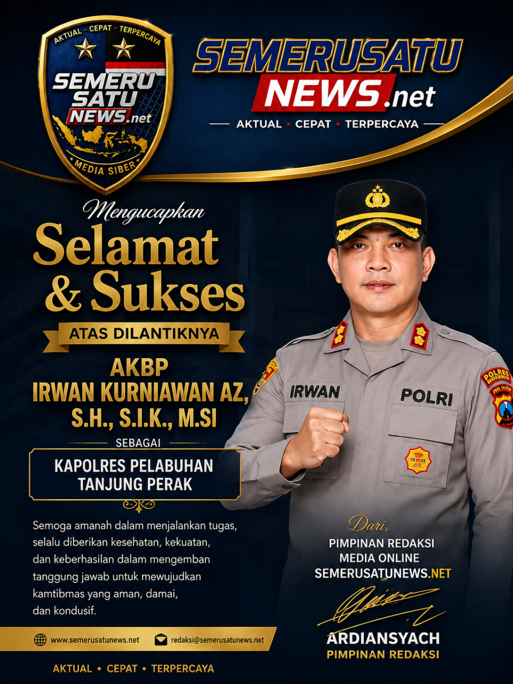 Profil dan Karier AKBP Irwan Kurniawan, Kapolres Pelabuhan Tanjung Perak Surabaya.