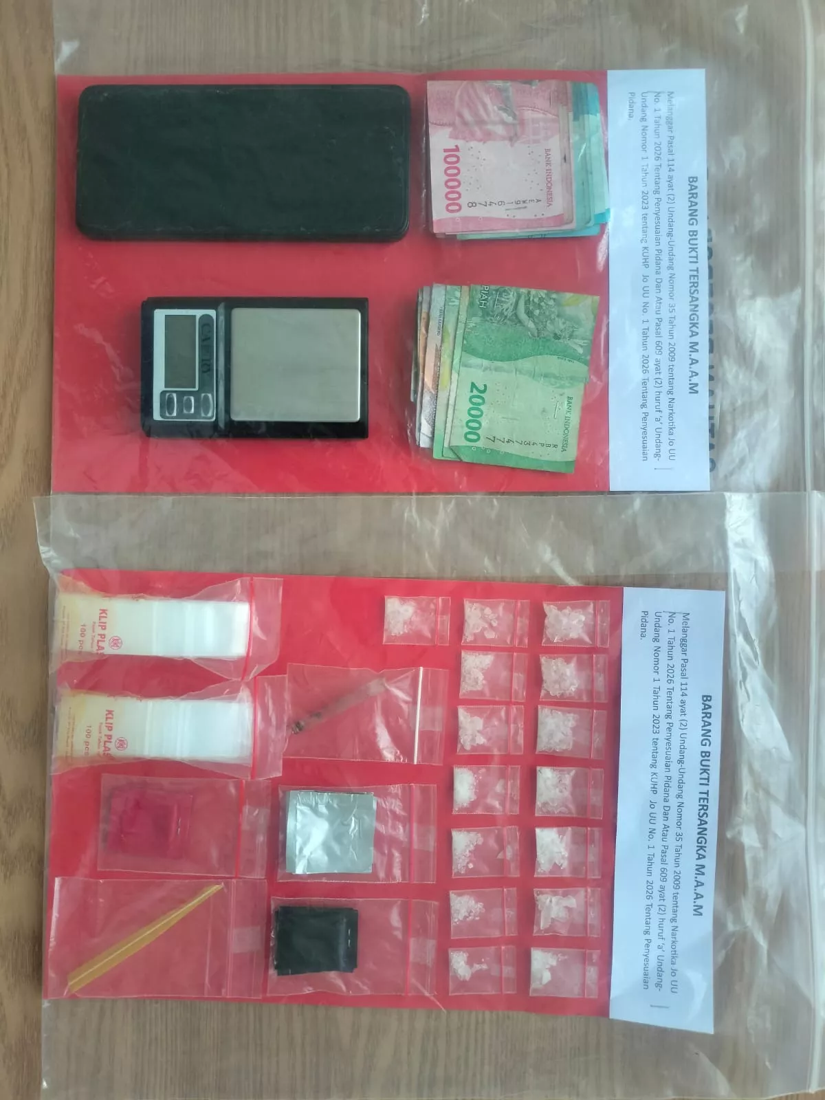 Satresnarkoba Polres Gresik Bongkar Peredaran Sabu, 15 Klip Seberat 7,356 Gram Diamankan