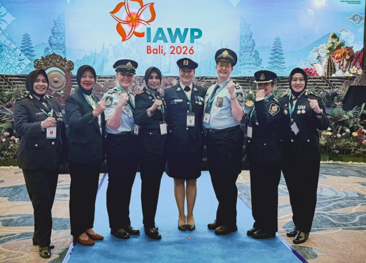 Kompol Diana Pudjiastuti Wakili Polwan Polres Jajaran Polda Jatim di IAWP 2026 Bali.