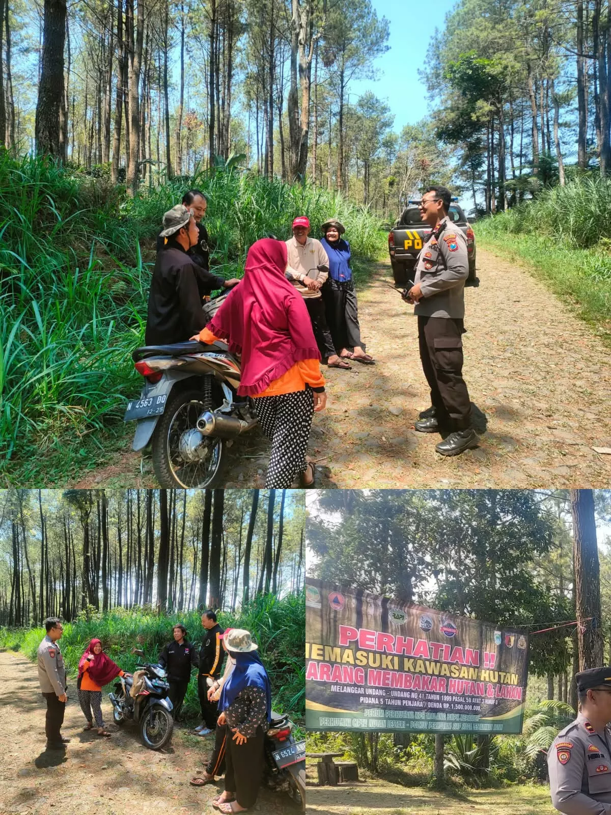 Cegah Kebakaran Hutan, Polsek Wagir Patroli Rutin & Sosialisasi Larangan Bakar Lahan di Lereng Gunung Kawi  