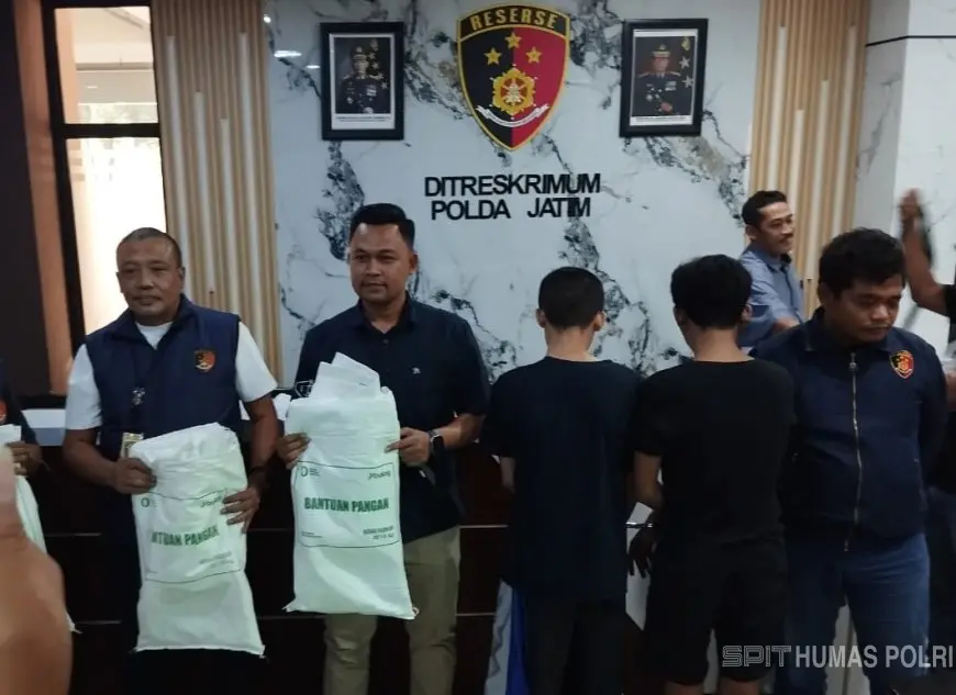 Subdit III Jatanras Ditreskrimum Polda Jawa Timur Ungkap Dugaan Penggelapan 9 Ton Beras Bulog